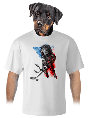 Hokejový lev unisex tričko oversized White