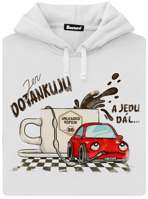 Dotankuju a jedu dámská mikina klokanka White