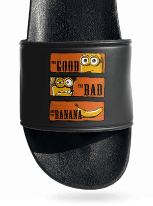 Hodný zlý a banán pantofle Black