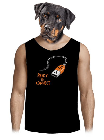 USB připojení pánské tílko Black