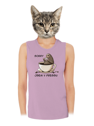 V pressu dámské tílko volné Lilac