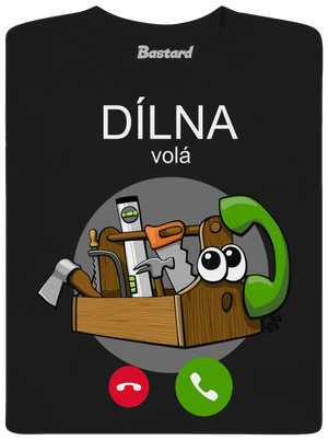 Dílna volá pánské tričko Black