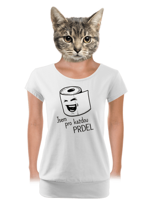 Prdel dámské tričko s lemem White