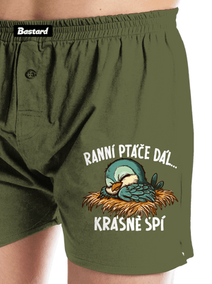 Ranní ptáče spí pánské trenky Khaki