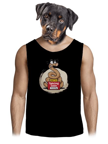 Vytočený salám pánské tílko Black