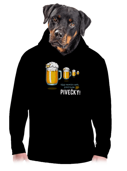 Pivečka pánská mikina klokanka Black