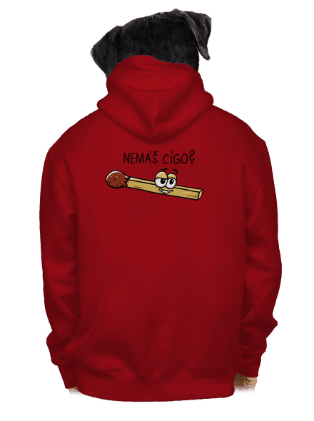 Cígo a oheň pánská mikina na zip Red