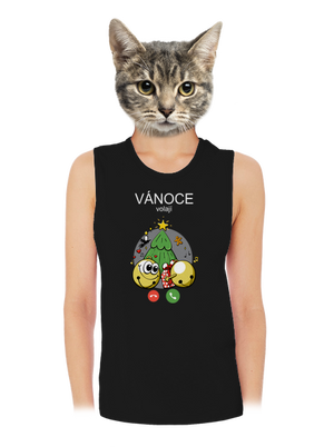 Vánoce volají dámské tílko volné Black