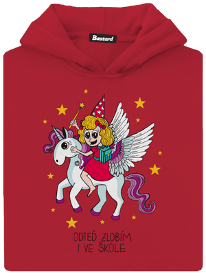 Holka ve škole dětská mikina klokanka Fire Red