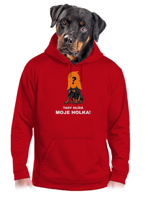 Tady hlídám já pánská mikina klokanka Red