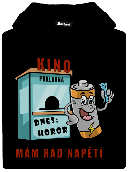 Mám rád napětí pánská mikina klokanka Black