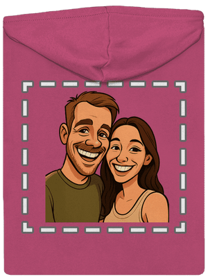 Karikatura z vlastní fotky dámská mikina na zip Magenta