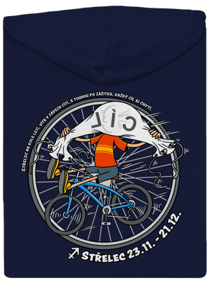 Cyklistický horoskop: Střelec pánská mikina na zip Navy