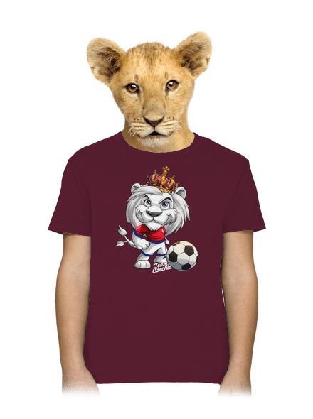 Fotbalový lev dětské tričko Burgundy