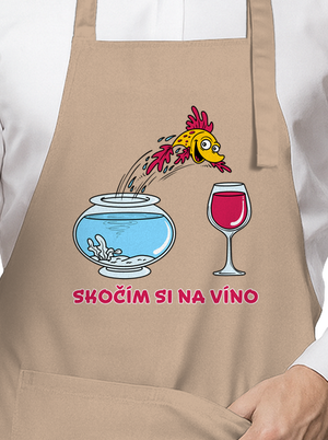 Skočím si na víno zástěra Rope