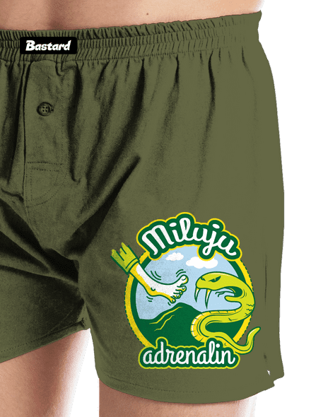 Miluju adrenalin pánské trenky Khaki