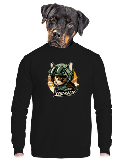 Kami-Katze unisex mikina bez kapuce Black