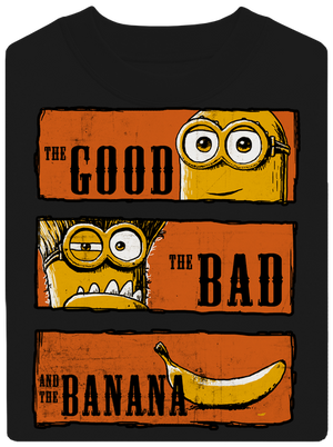 Hodný zlý a banán unisex mikina bez kapuce Black