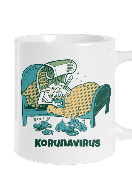 Korunavirus v posteli klasický hrnek White