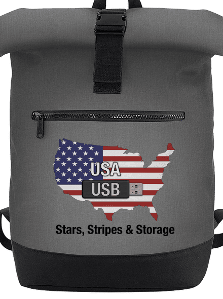 USA a USB batoh Grey Marl