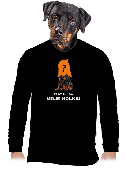 Tady hlídám já pánské dlouhý rukáv Black