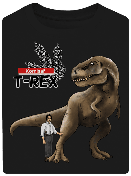 Komisař T-Rex unisex tričko oversized Black