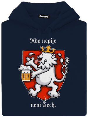 Kdo nepije, není Čech pánská mikina klokanka Navy