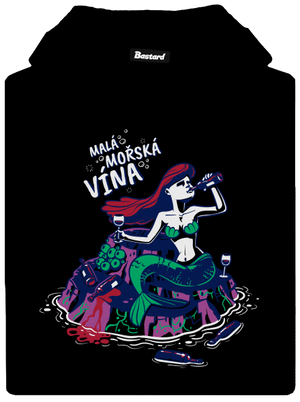 Malá mořská vína dámská mikina klokanka Black