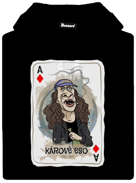 Kárové eso Jirky Káry pánská mikina klokanka Black