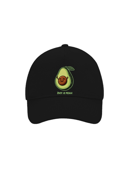 Život je pecka kšiltovka baseballka Black
