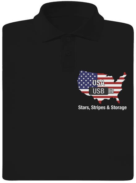 USA a USB pánská polokošile Black
