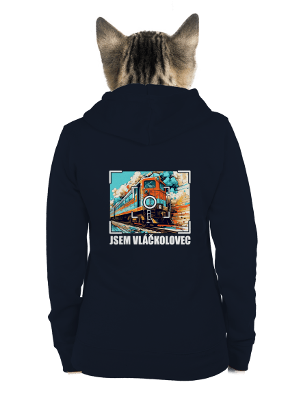 Jsem vláčkolovec dámská mikina na zip Navy Mal
