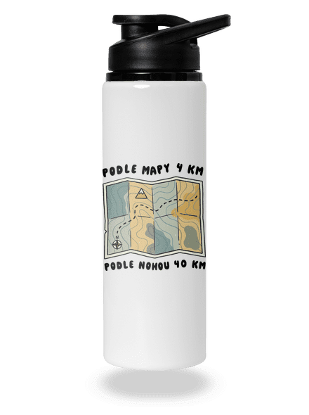 Podle mapy 4 km lahev na vodu White