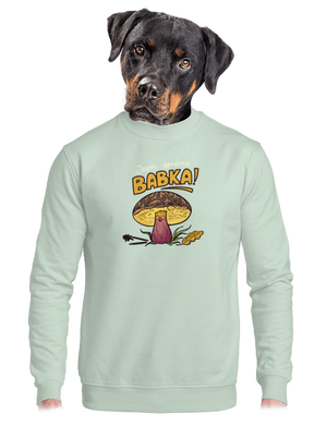 Babka a hříbeček unisex mikina bez kapuce Blush Mint