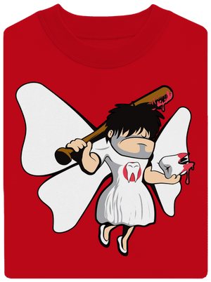 Zoubková víla unisex mikina bez kapuce Red