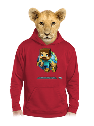 B17: Minecraft dětská mikina klokanka Fire Red