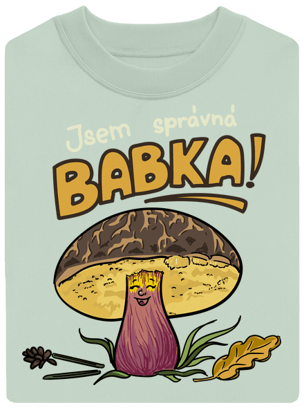 Babka a hříbeček unisex mikina bez kapuce Blush Mint