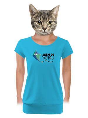 Do větru dámské tričko s lemem Blue Atol