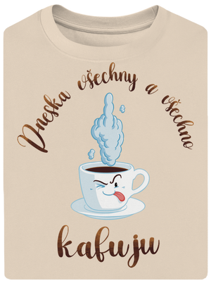 Všechno kafuju unisex tričko oversized Almond