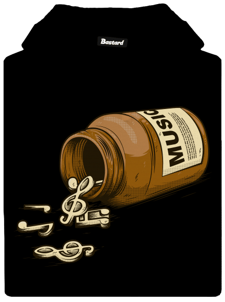Music Pills pánská mikina klokanka Black