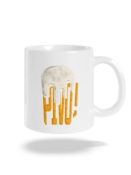 Nápis Pivo klasický hrnek White