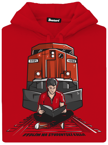 Studentská kolej pánská mikina klokanka Red