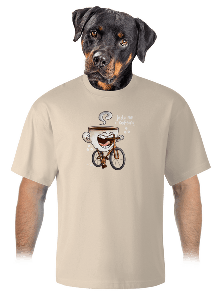 Jedu na kofeinu unisex tričko oversized Almond