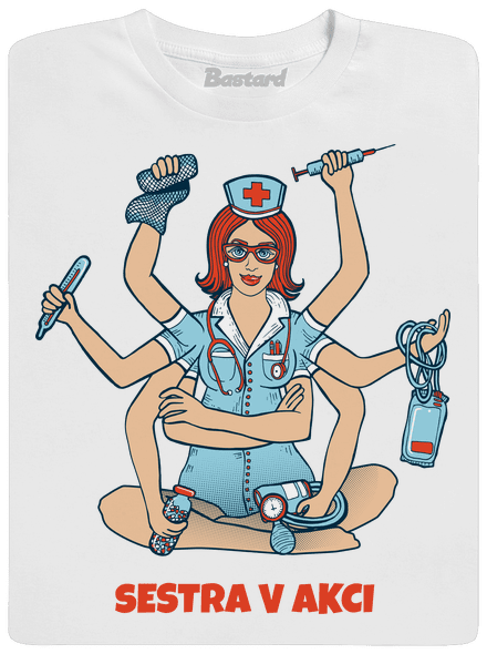 Sestra v akci dětské tričko White