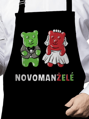 Novomanželé z želé zástěra Black