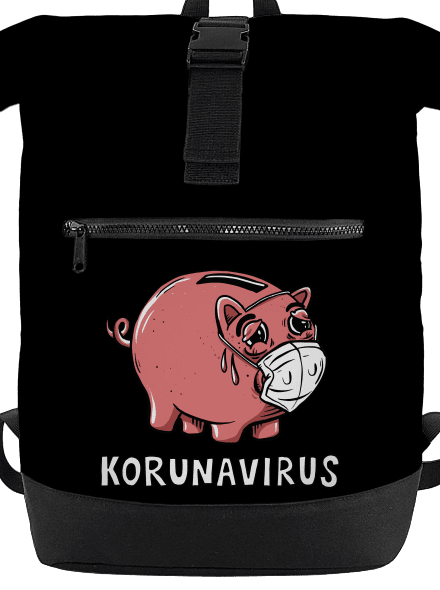 Korunavirus v kasičce batoh Black