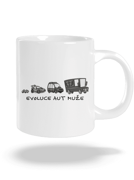 Evoluce aut muže velký hrnek White
