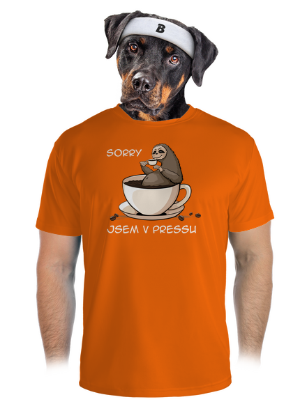 V pressu pánské sportovní tričko Neon Orange