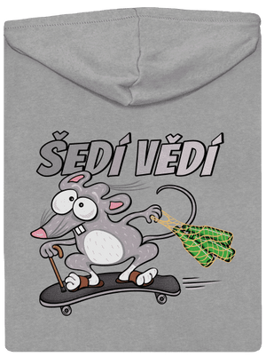 Šedí vědí - myšák pánská mikina na zip Light Melange