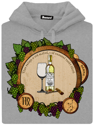 Vinný horoskop: Panna pánská mikina klokanka Light Melange